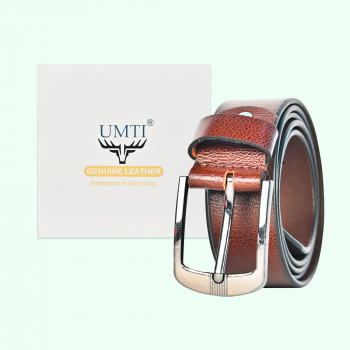 UMTI® Gürtel Herren Ledergürtel aus Büffelleder für Männer 25- (36A) Jeans Echtleder 35mm breit kürzbar Neu